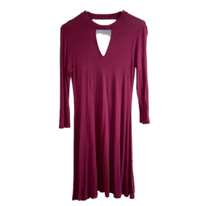 Pink Lily long sleeved cut out v neck dress small maroon